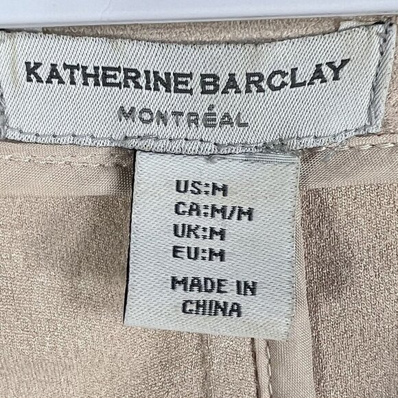 Katherine Barclay Montreal Womens M Faux Suede Tan Waterfall Front Drape Blazer - Picture 10 of 13